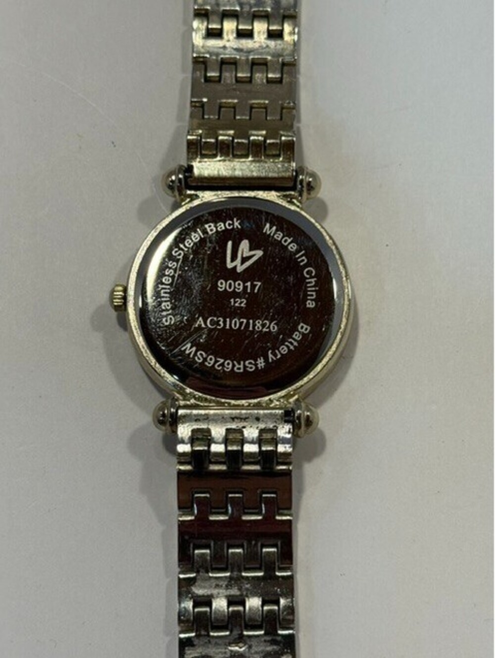 LB Classic Quartz Watch 90917 Silver Tone Rhinestone Bezel White Roman Numeral - Picture 2 of 7